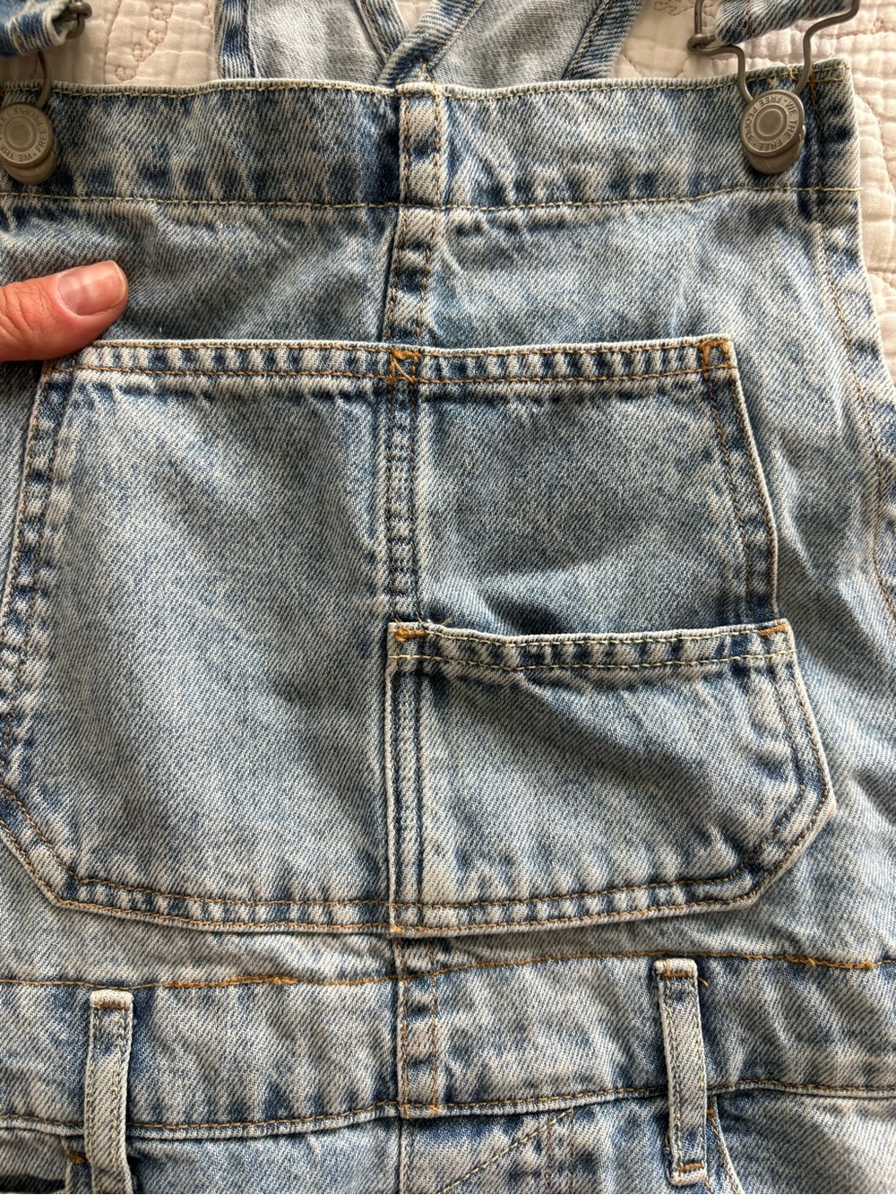 Ziggy Light Wash Denim Shortalls - Picture 3 of 7
